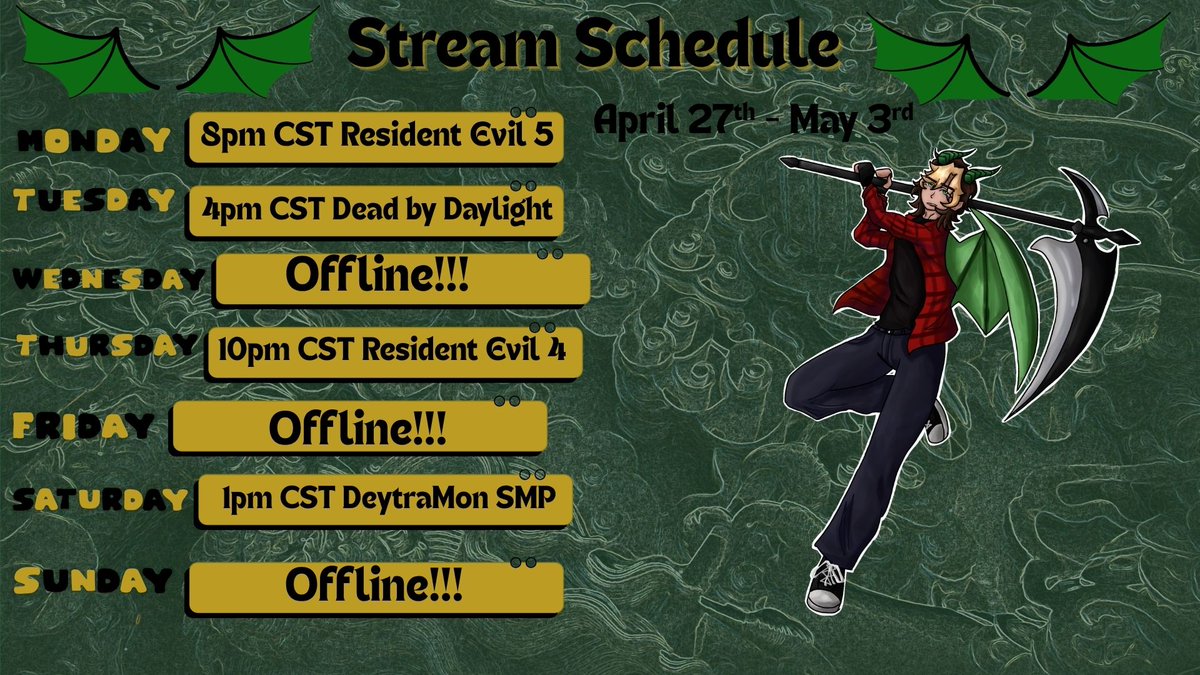 HttpChaos_'s tweet photo. Our stream schedule for next week! Horror Games and Minecraft! https://t.co/Oirkv3ZKCu