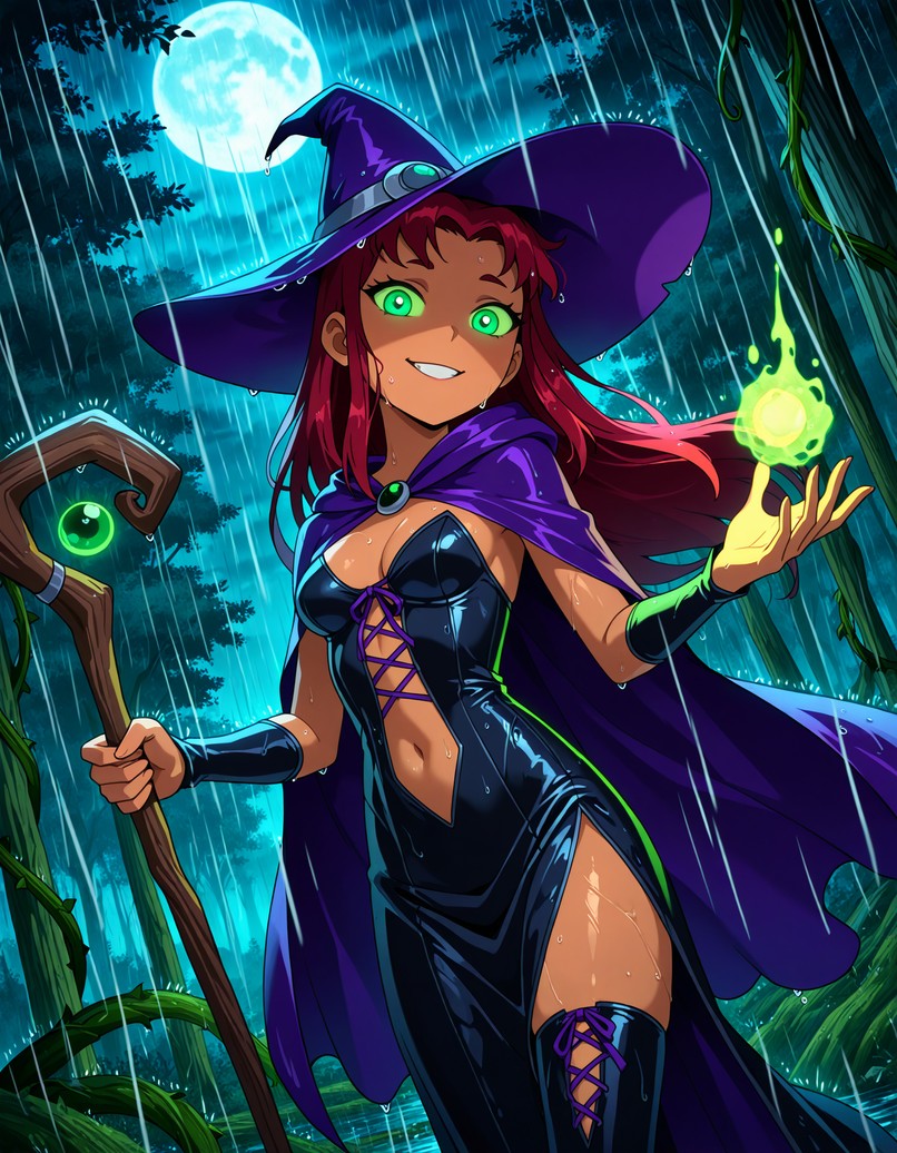 Elryusam's tweet image. #Starfire #IAart #IAgenerated #TeenTitans #DC