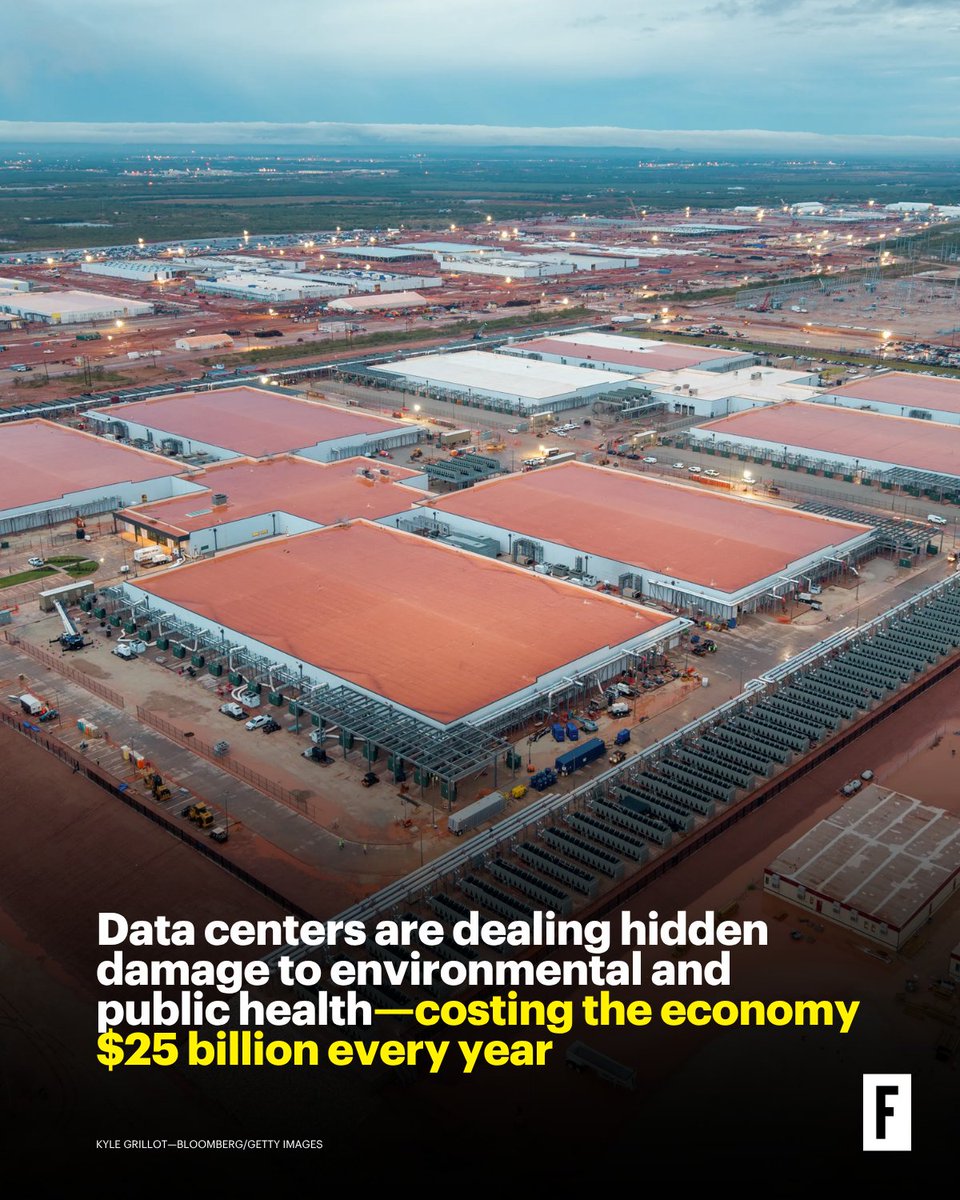Data centers carry a hidden cost that dwarfs their price tag, according to new research—the health of Americans living near them. bit.ly/4unTLYD