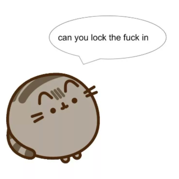 Pusheen parody account tweet media