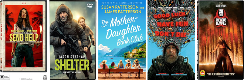 NesmithLibrary's tweet photo. This week the Nesmith Library has 69 new books and seven new movies.  New items include Send Help and Shelter. https://t.co/BdLJrTac0S https://t.co/xCPvUpCrGB