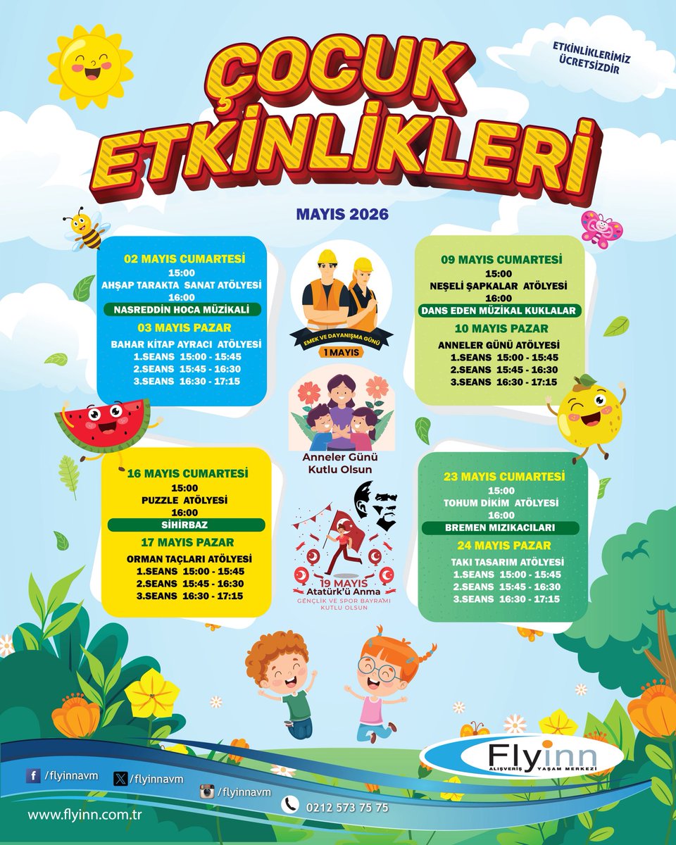 flyinnavm's tweet photo. Flyinn AVM’de eğlence devam ediyorrr 🥳
Birbirinden güzel etkinliklerimiz ile minik misafirlerimizi haftasonu Flyinn’e bekliyoruzz 🎉🎈🎊

#flyinn #flyinnavm #cinefly
#florya #eğlence https://t.co/kkht5L4vpm