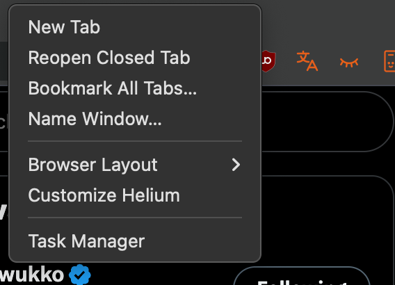 vladstudio's tweet photo. @uwukko thanks for your work!
- can top UI collapse a bit later when mouse leaves it? On large screen, I have to be careful moving my mouse around, it closes a bit too soon;
- can zen mode toggle be a part of "Browser layout" context menu? https://t.co/mOzgpnqmGJ