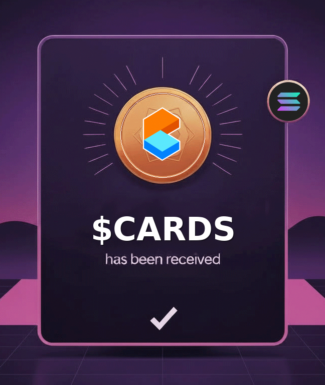 andrewissssss's tweet photo. $CARDS  
  @ScanAirDrops   
  input CA: CARDSccUMFKoPRZxt5vt3ksUbxEFEcnZ3H2pd3dKxYjp  in the search field   and snag yours   the way I did . https://t.co/Tqxu6D5FY1
