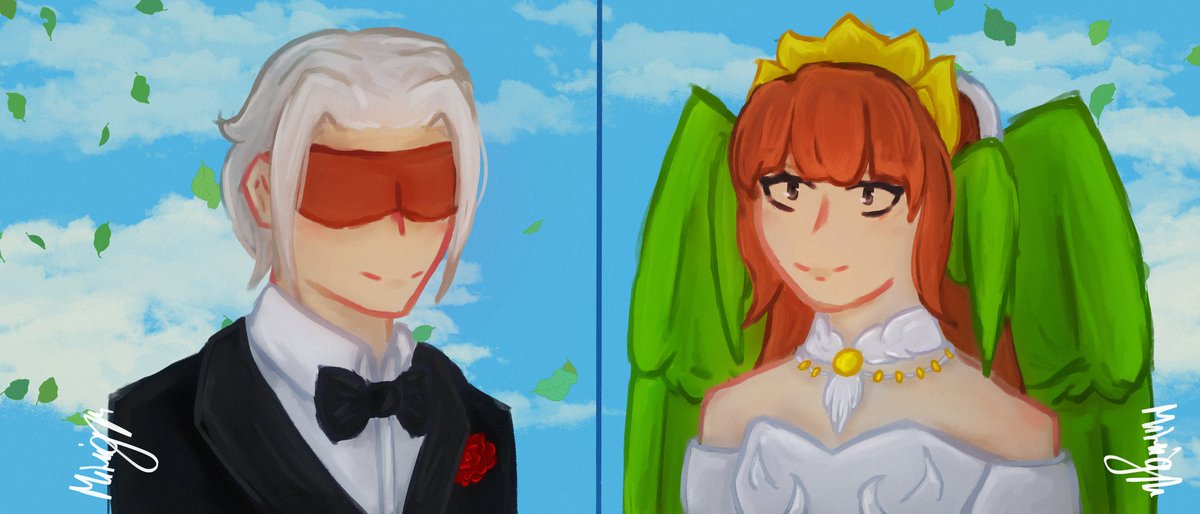 minigju's tweet photo. there was a wedding on minecraft server that I play, so I decided to draw a little present for them :D

#art #minecraft https://t.co/O78e9WVboQ