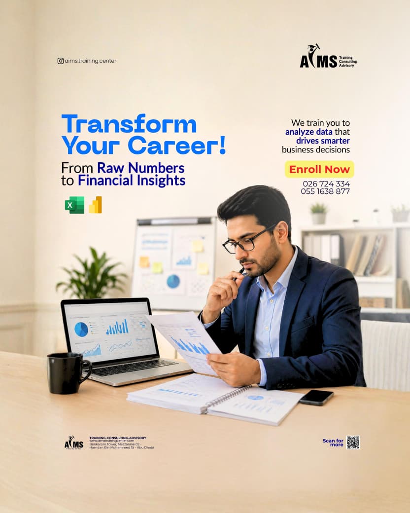 AimsTrainingCen's tweet photo. Transform your career with Data Analytics training in Abu Dhabi π
Learn Excel & Power BI and turn raw numbers into smart business insights.
#DataAnalytics #PowerBI #ExcelTraining #AbuDhabiJobs #CareerGrowth #BusinessAnalytics #LearnData #AIMSTrainingCenter #UAECareers https://t.co/o0L4sjniZs