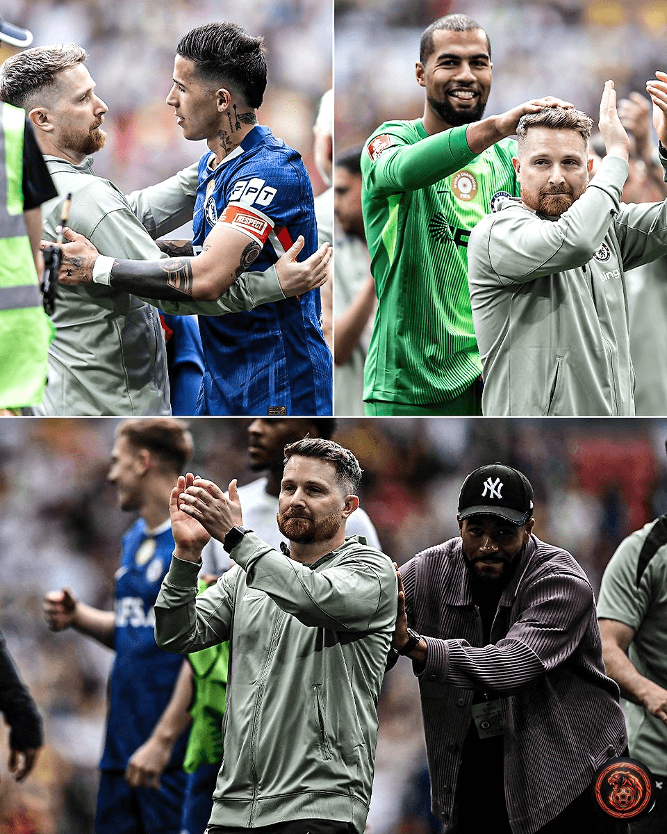 FootballGoalFC's tweet image. 🚨 𝗕𝗥𝗘𝗔𝗞𝗜𝗡𝗚  

Reece James pushes Calum McFarlane towards the fans to celebrate as Chelsea reaches the FA Cup final!  

Such a beautiful moment to see players connecting with the fans! 💙  

Will this be the year Chelsea lifts the trophy?  
#CFC #FACupFinal #CHELSEA