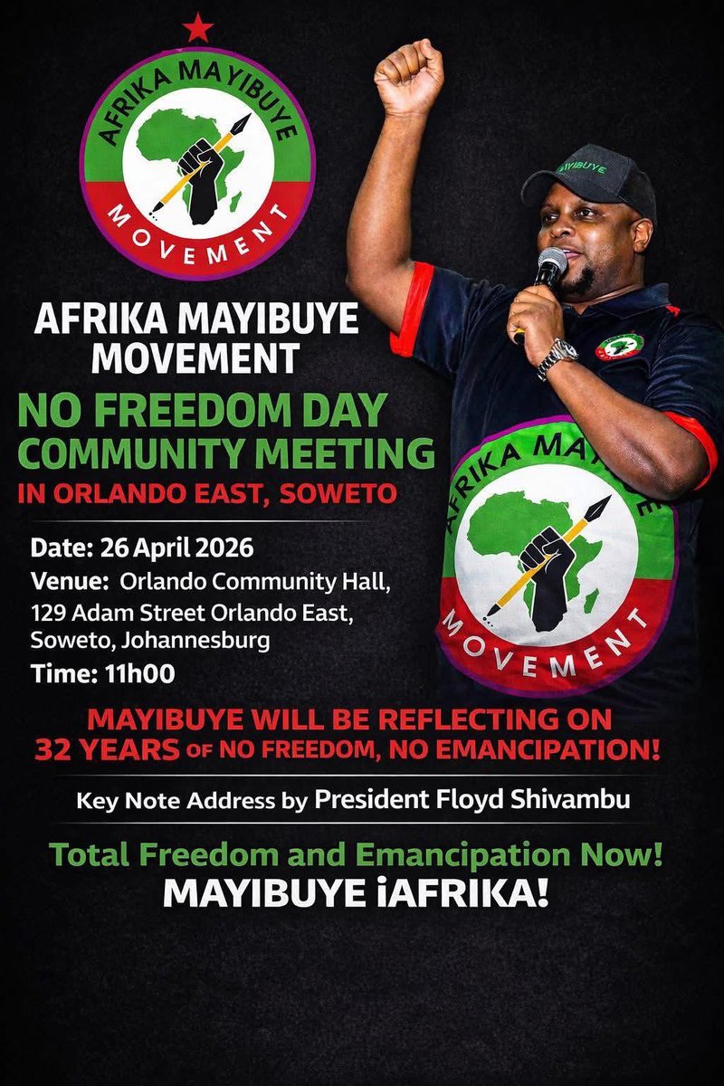 Afrika Mayibuye Movement No Freedom Day Community Meeting, Orlando, Soweto