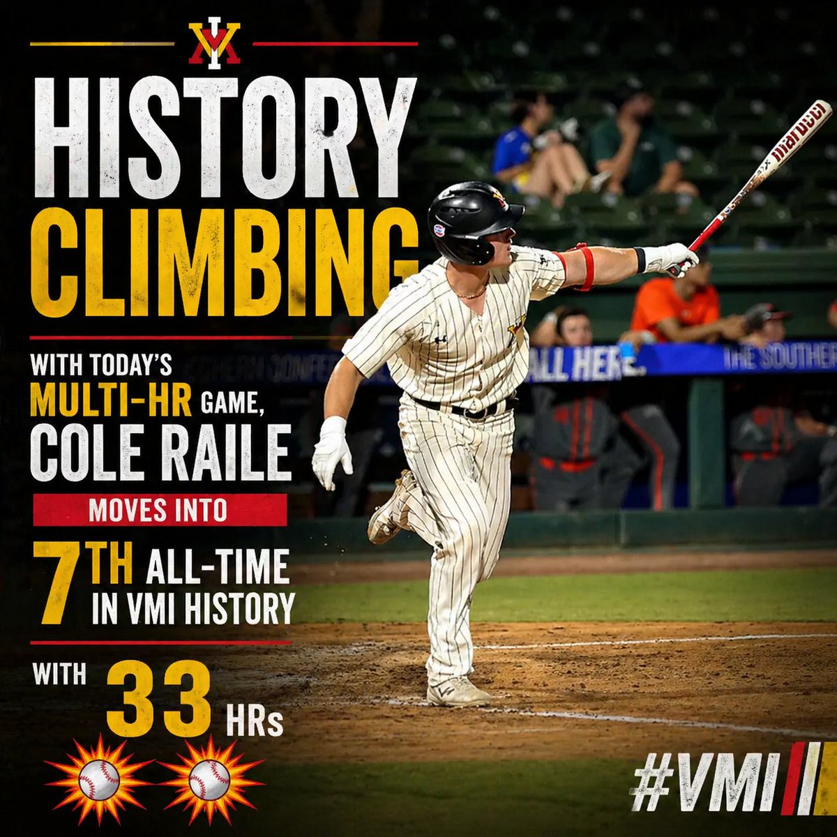 OtisBunkmeyerJr's tweet photo. @VMIbaseco The quest for 20/20 continues for 💪 Raile.  What a PERFORMANCE https://t.co/XtJmlktugO