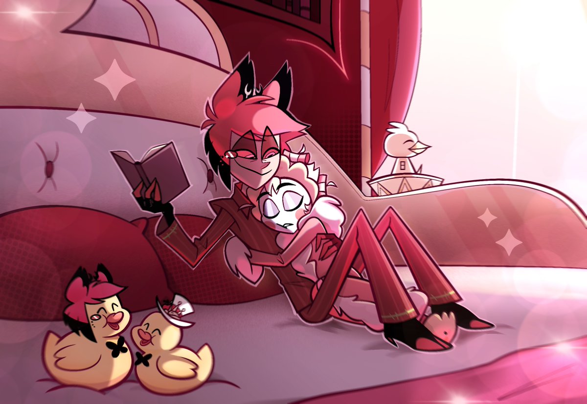 zahrararararah's tweet image. I had the pleasure of drawing this wonderful commission for Kumi713!! This was so fun, I couldn’t have asked for a better prompt 🥰  

#radioapple #HazbinHotel