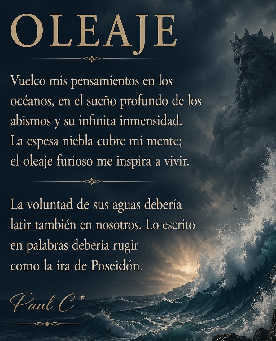 PaulC123A's tweet photo. #PoesíaContemporánea #VozInterior #Oleaje #Abismo #MarProfundo #EstéticaOscura #AlmaErrante #VersoLibre #LetrasConAlma #Poética #UniversoInterior #FuerzaDelMar #Simbolismo #Misticismo #Introspección #LenguajePoético #Esencia #ArteDelLenguaje #PoetasDelMundo #RitmoInterior https://t.co/aWjXKDco1g