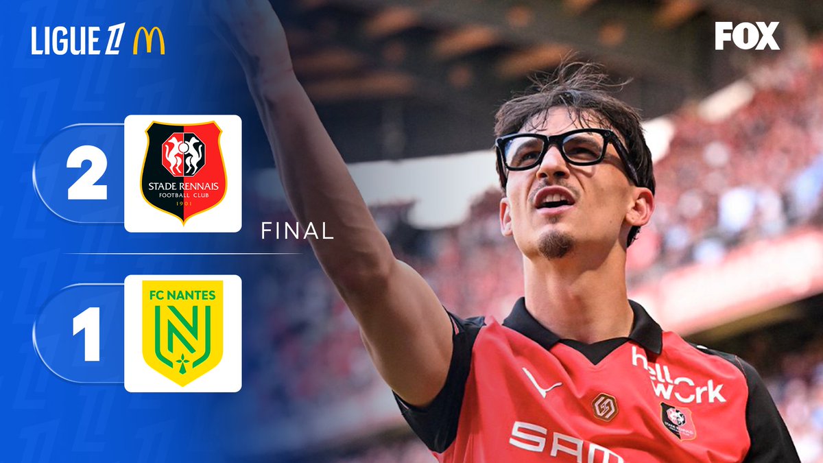 somos_FOX's tweet image. ¡SE LLEVARON EL CLÁSICO!⚽

Esteban Lepaul y Valentin Rongier le dan la victoria a Rennes

#Rennes 2-1 #Nantes

#Ligue1 🇫🇷