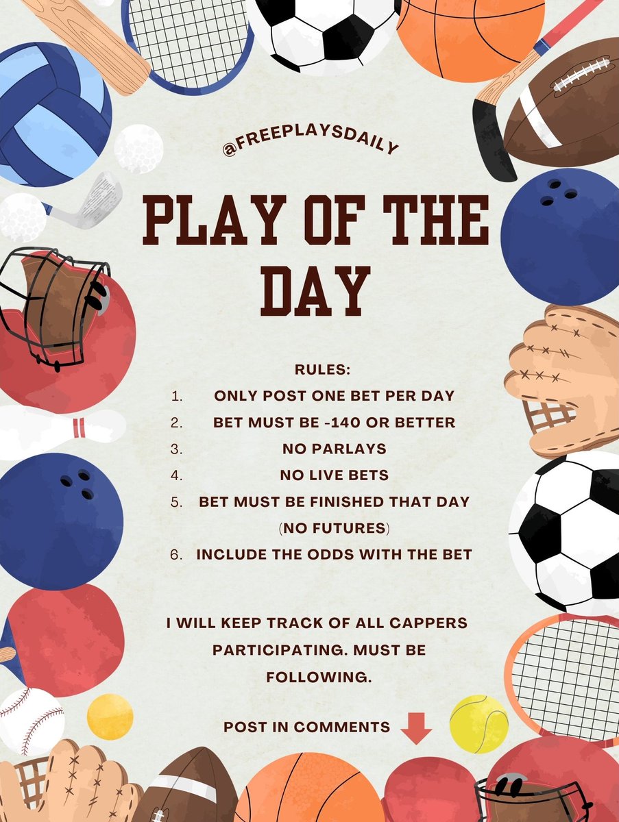 FreePlaysDaily's tweet image. 04/26 POTD          

Win streaks: 🔥
@JohnDoePicks - 4
@GTsportsinfo1 - 3
@themidmajor - 2
@SuperNova2710 - 2
@UncleRogerPicks - 1
@UncleAndySports - 1
@RileyL_5 - 1
@STfirepickz - 1
@CityPicksHQ - 1

#FreePicks #GamblingTwitter #GamblingX