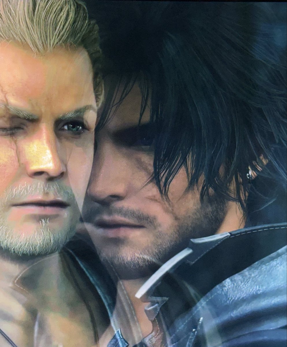 Oello12's tweet photo. Loveee how this shot turned out! I was re watching #ffxvi on youtube, for comfort. I was trying to take a pic of Clive, and this came out of it! So cool! He was chatting with Gav, telling him to stay with Eda! #CliveRosfield #GavWeir #finalfantasy16 #finalfantasyxvi 🌌🗡️ https://t.co/k9uo2S2sgR