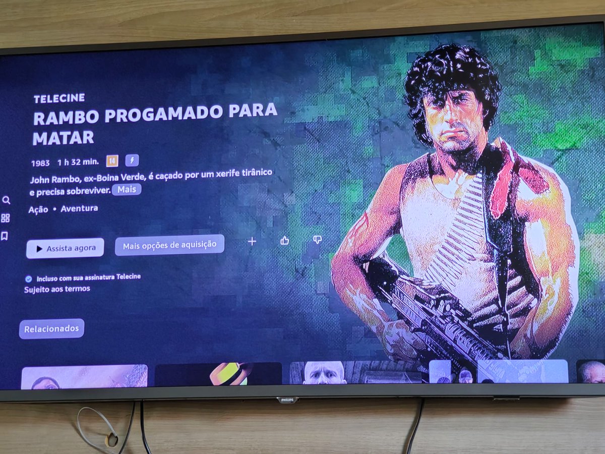Scraposo's tweet photo. Equipe TELE CINE de streaming divulgando Filme RAMBO 1.... Alguém fugiu da aula de português https://t.co/9z6DSrsU1H