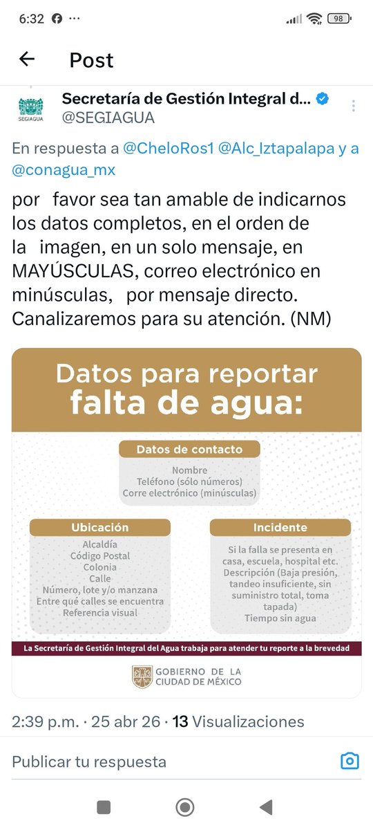 CheloRos1's tweet photo. @SEGIAGUA @Alc_Iztapalapa @conagua_mx https://t.co/epC4He3KY4