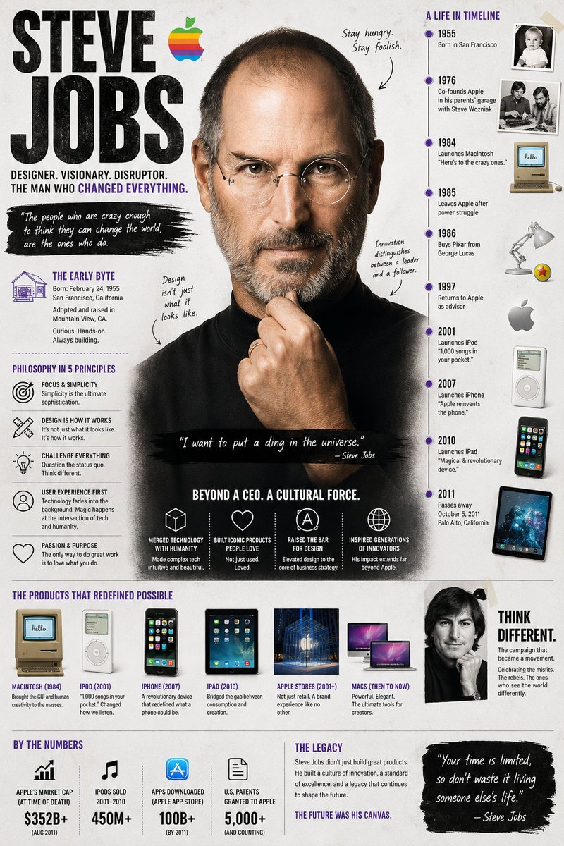 Portrait Infographic of a Visionary Technologist - PromptGather image 1