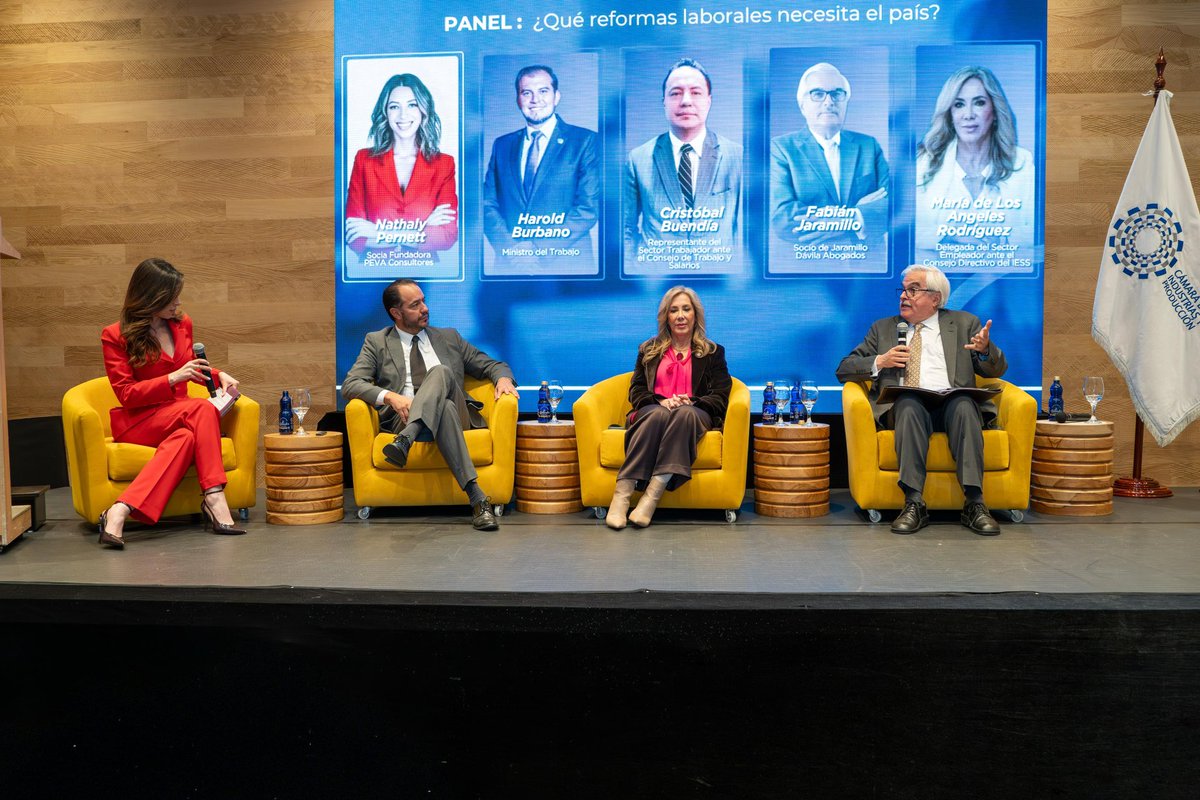 FTPPEcuador's tweet photo. @FTPPEcuador  en panel organizado por @CamaraCIP  sobre reformas laborales. Nuestro reconocimiento y gratitud a @PazJervis y Paul Corral  por la invitación. Gran oportunidad para construir política pública en pro de empleabilidad y productividad en Ecuador. 👍 https://t.co/JujX02OaJI