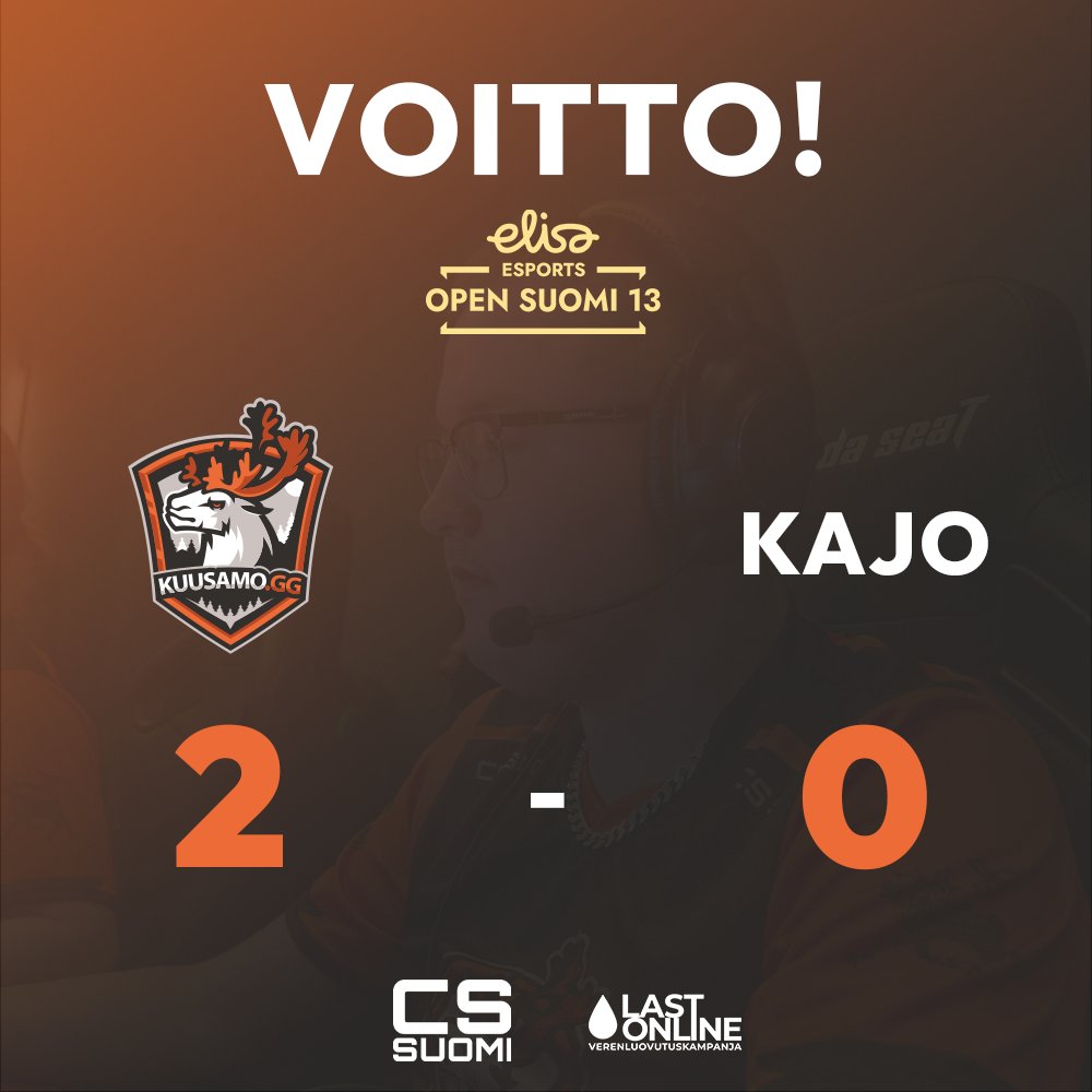 KUUSAMOgg's tweet photo. Äkänen päivä ja voitto kauden avausmatsiin 👏

#KUUSAMOgg #esportsfi #cs2fi https://t.co/nrLiC7mUsP