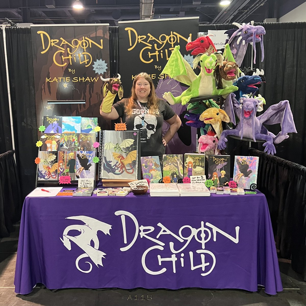 DragonChildKS's tweet photo. We’ve made it to Sunday at LVLUP Expo, and I am almost out of my whole line of trade volumes.  Looks like I might be down to just issues in a bit.  If you’re the lucky person to buy the last Mini-Volume 1, it really is the last one I brought with me. 1/2 https://t.co/NGc8XmhWWq