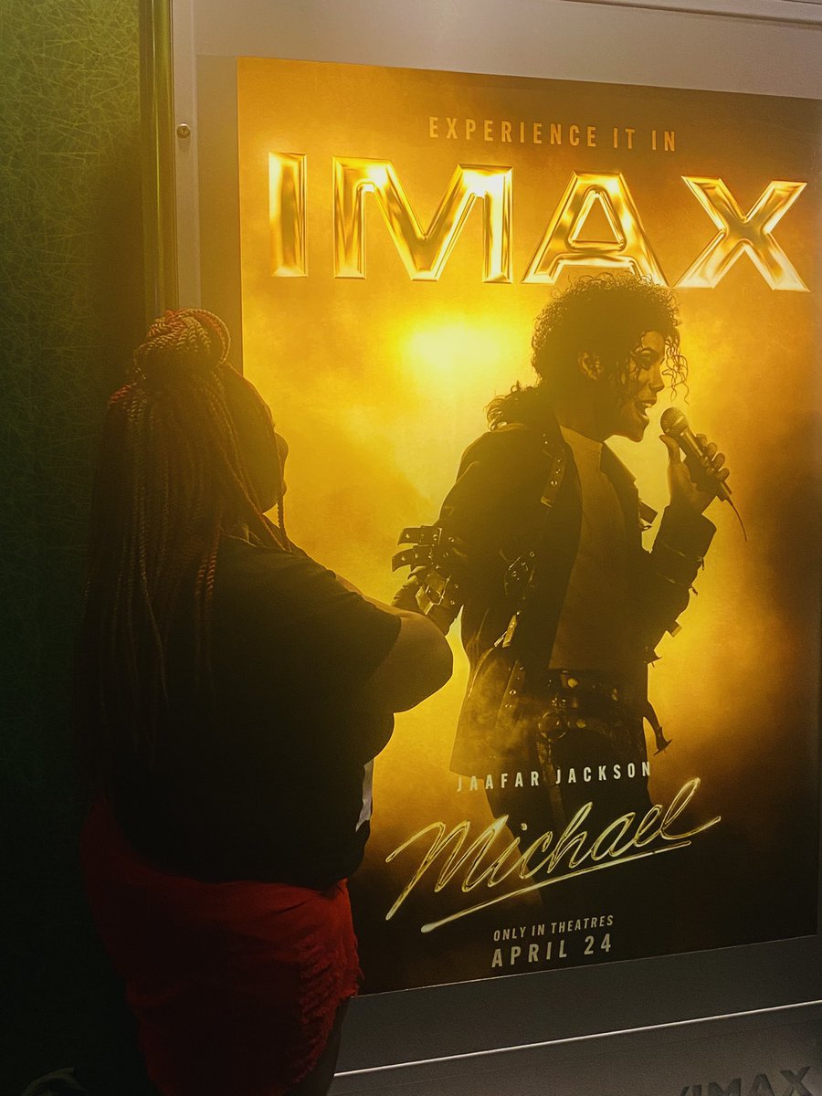 Shansomindless's tweet photo. Last Night I went and saw the brand new Michael movie and I was amazed by it. His nephew did an awesome job portraying his uncle in this biopic. #michaelmovie #JaafarJackson #moviesflow #amc #michaeljackson https://t.co/zMay1Z70oc
