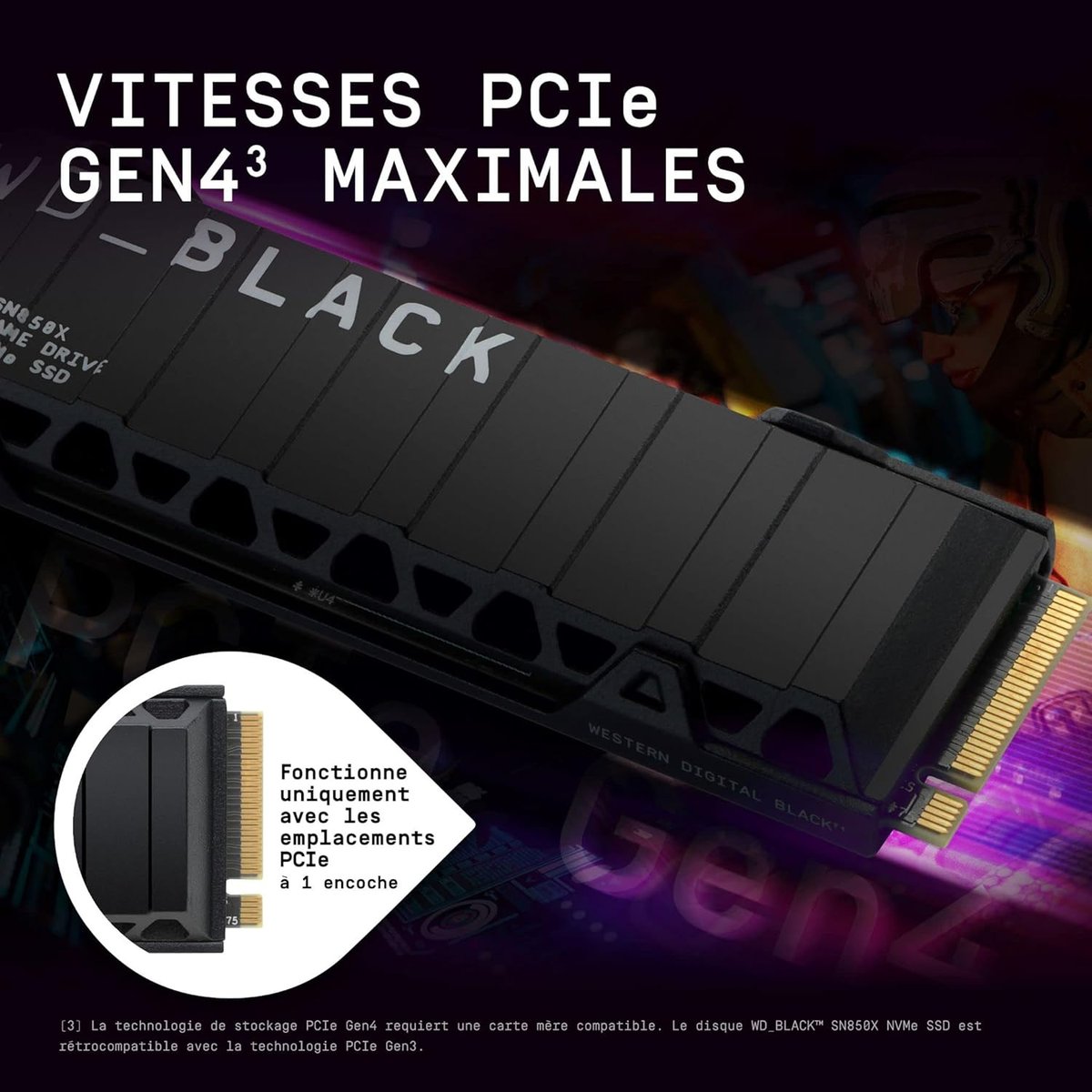LANDPC_World's tweet photo. WD_BLACK SN850X 2To (dissipateur) — performanсes Gen4 : jusqu’à 7300 Mo/s. Idéal pour gaming, PS5 & montage vidéo. Stock limité. Voir l’offre ➜ https://t.co/83cBciWCaI #SSD #NVMe #Gaming #PS5 #WDBlack #Tech https://t.co/aUUHTuzZ6A