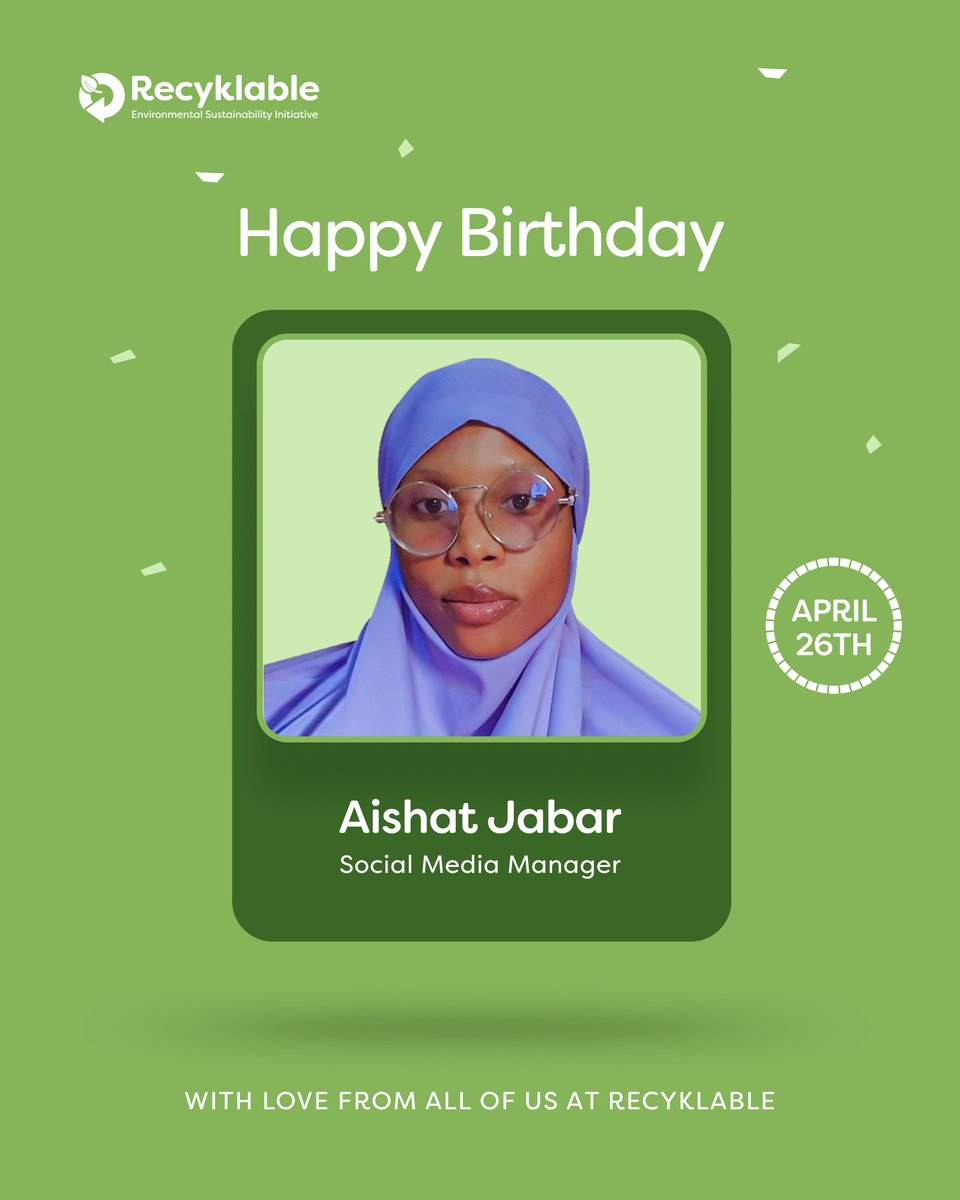 Recyklable_'s tweet photo. Today is about someone who quietly does a lot behind the scenes… and deserves to be celebrated out loud 💚

The person making sure our pages stay alive, our stories are told, and our voice stays consistent.

Happy Birthday to our Social Media Manager 🥳🎉🥂 https://t.co/dLUT8Sso2C