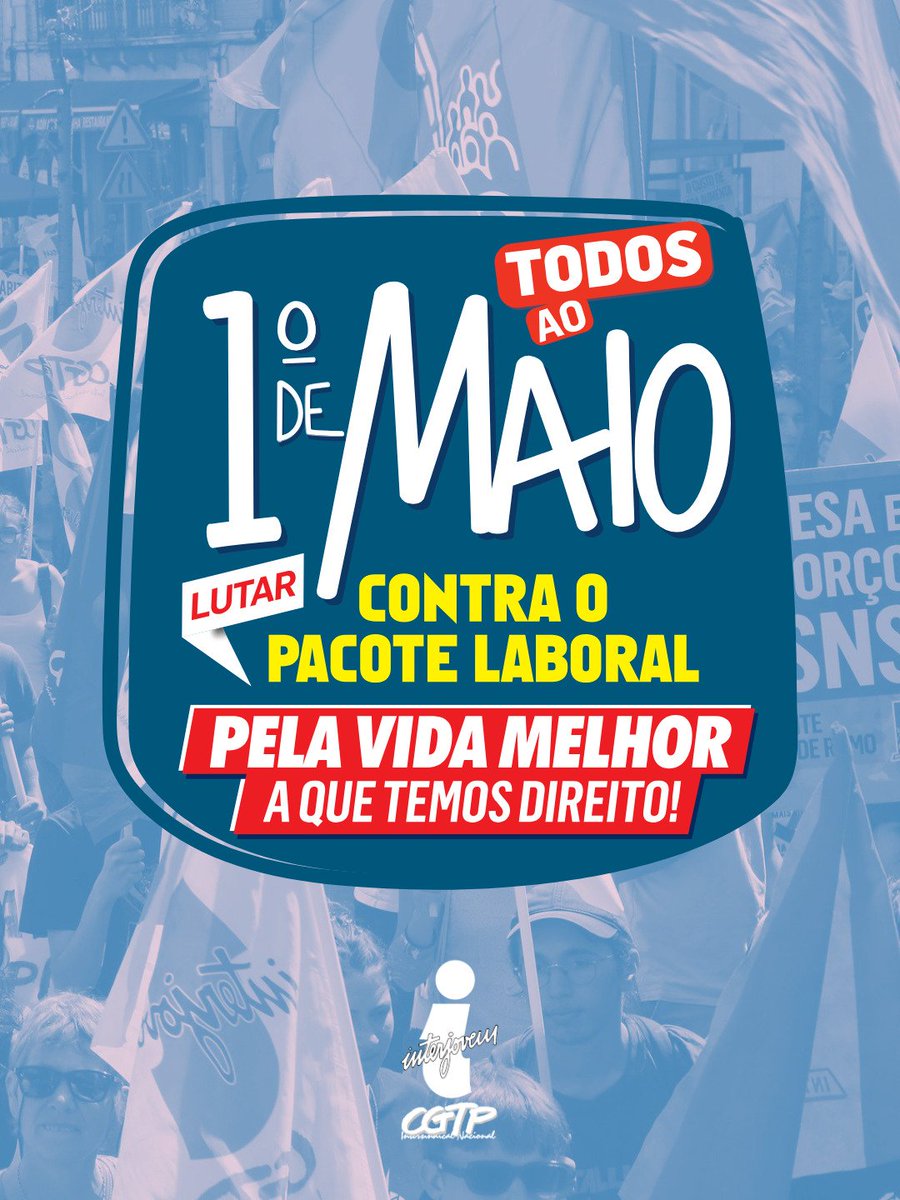 TODOS AO 1° DE MAIO!

Com o custo de vida a aumentar, os jovens precisam cada vez mais de estabilidade nos contratos, mais salários e valorização. Não precisamos do Pacote Laboral, de precariedade, nem bancos de horas!

Participa nas acções de norte a sul do país!