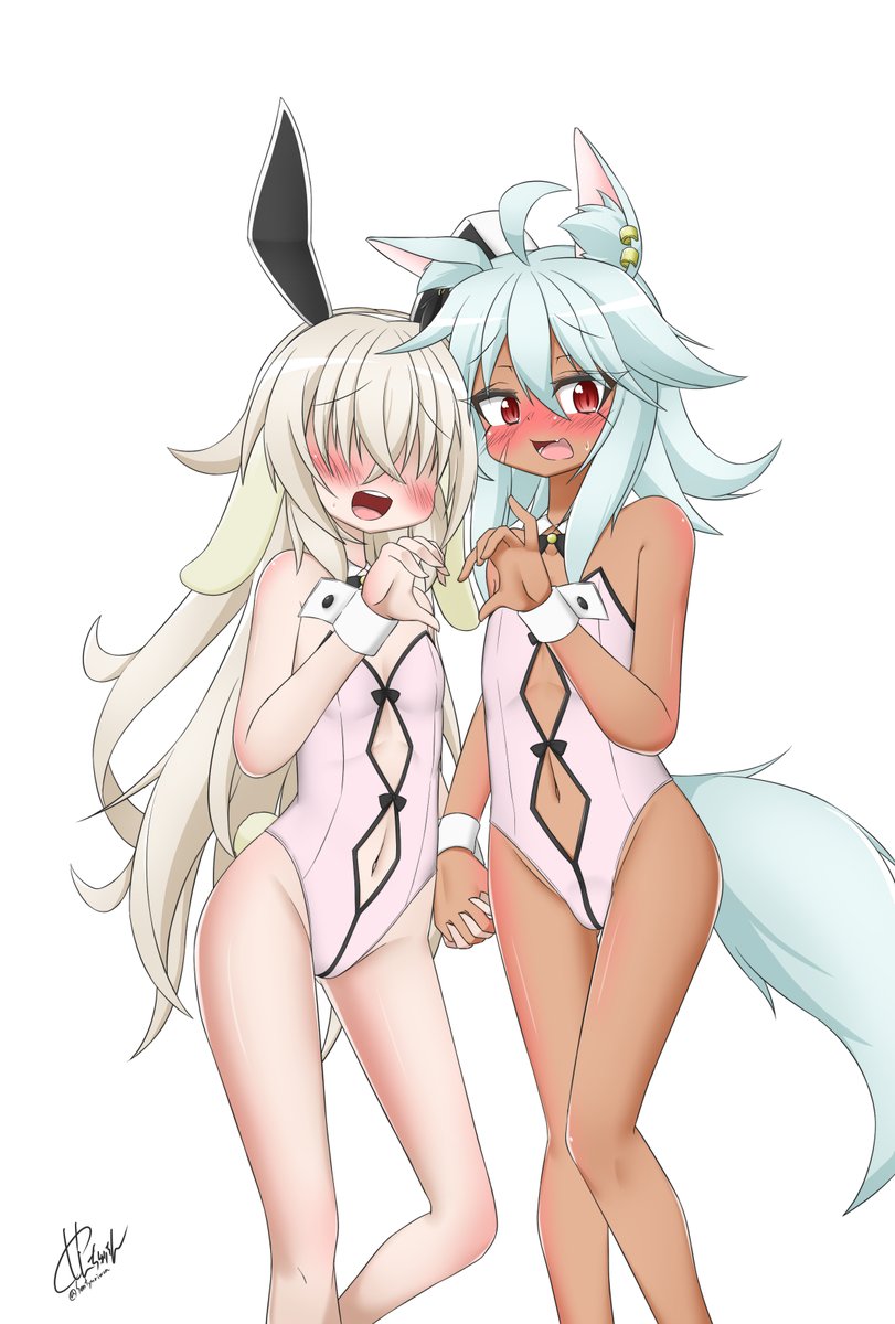 よその子お絵描き！(怒られろ)
<a href="/RbukaAbyss/">Xのラブカさま</a> さんとこのフィリアちゃん(左)とムスタくん(右)
めちゃくちゃ可愛いのでいつもこっそり楽しみにしてる