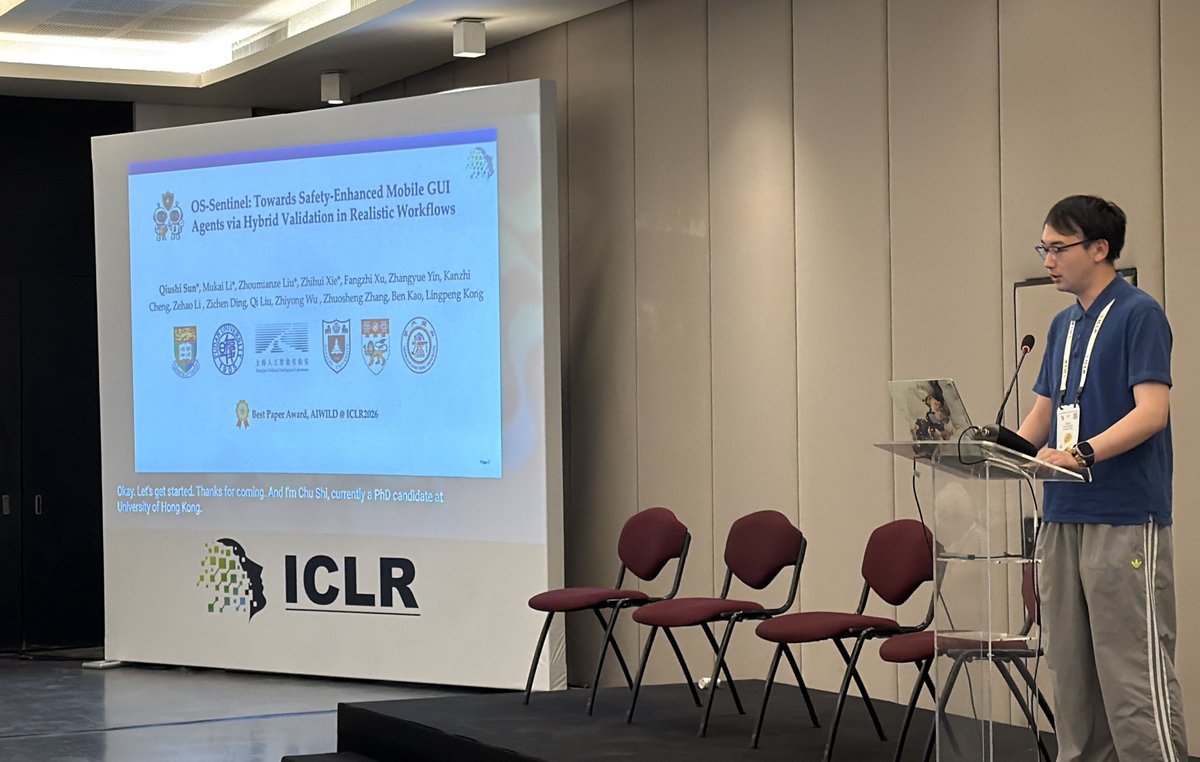 qiushi_sun's tweet photo. Just made a contributed talk on https://t.co/VxP25T0ZoY @ ICLR'26. 🇧🇷

If you are interested in mobile GUI agents' safety, please kindly check our work https://t.co/nrCCUen0dl

#ICLR26 https://t.co/5gcfYQApRN