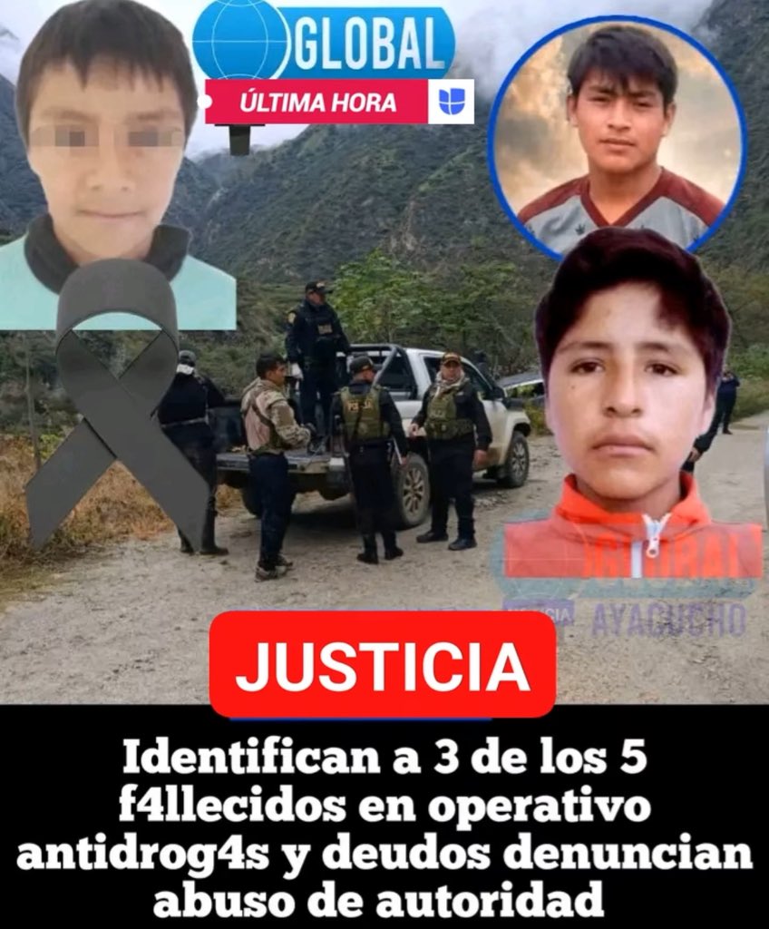 Entre los asesinados del Ejercito del Perú en Falso operativo “narcoterrorista” está: Cristian Vilcatoma de 18 años, futbolista del club Libra Vizcatan; Jaime Bendezu (28) quién anhelaba ser danzante de tijeras; William Núñez de tan solo 19 años. Justicia para los asesinados