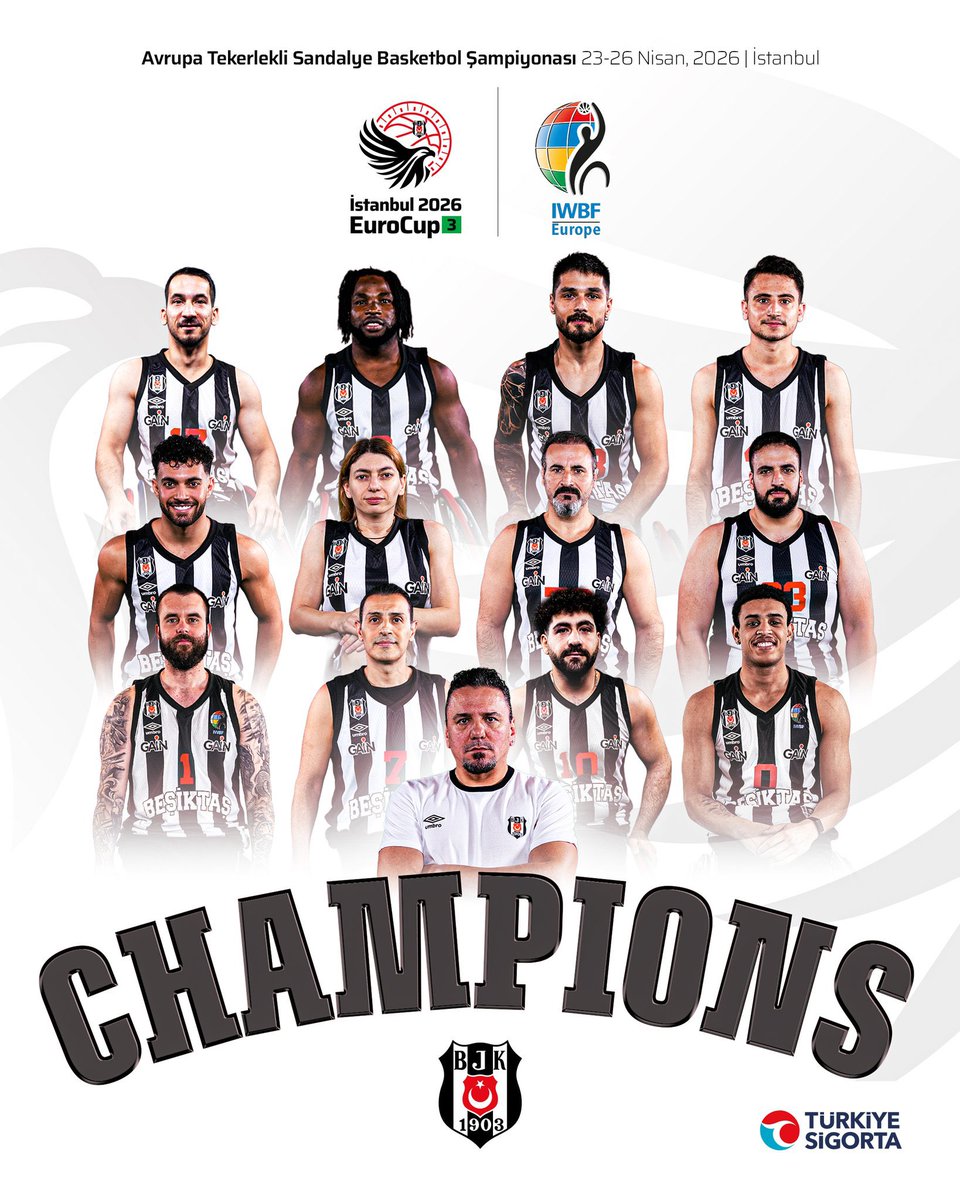 EuroCup3 Şampiyonu olarak ülkemize gurur yaşatan Beşiktaş JK Tekerlekli Sandalye Basketbol Takımımızı gönülden tebrik ediyorum.

Sporcularımızı, teknik heyeti ve tüm Beşiktaş JK camiasını kutluyorum.