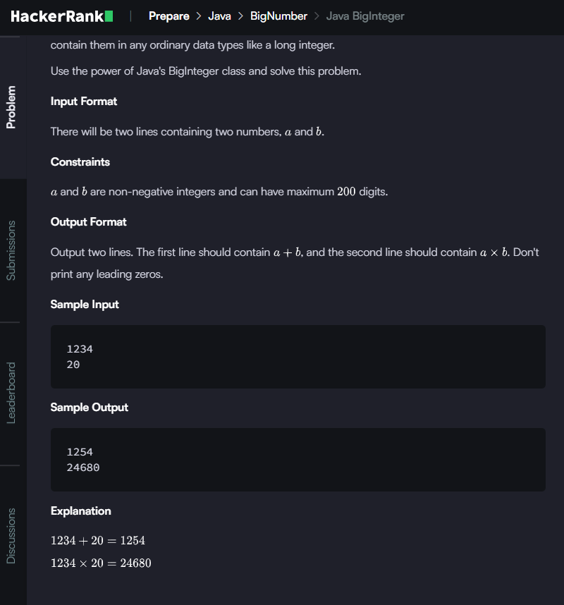 AdittyaCodes's tweet photo. Tried solving a problem where numbers had 200 digits 😳

long → ❌ overflow
BigInteger → ✅ solved in seconds
Key methods:
➕ add()
✖ multiply()

Sometimes coding isn’t about harder logic…
it’s about knowing the right tools.
#Java #Coding #BigInteger #100DaysOfCode https://t.co/pI8DFbY5eq