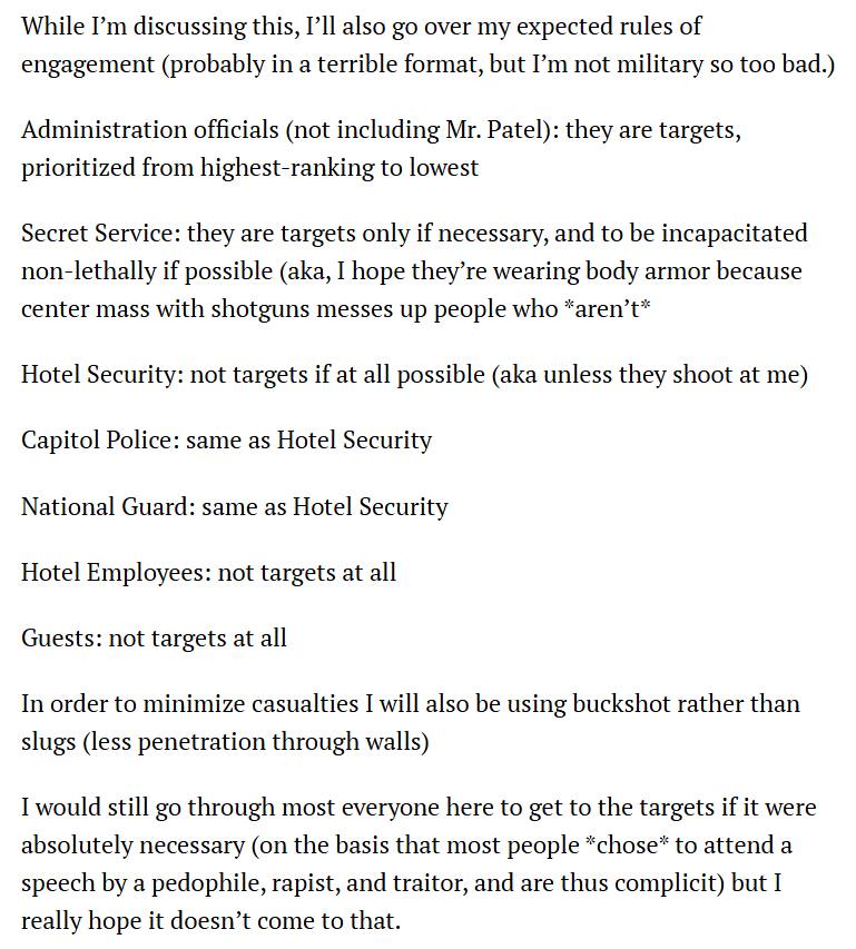 FULL MANIFESTO BY SHOOTER IN TRUMP ASSASSINATION ATTEMPT:

"Hello everybody!

So I may have given a lot of people a surprise today. Let me start off by apologizing to everyone whose trust I abused.

I apologize to my parents for saying I had an interview without specifying it was
