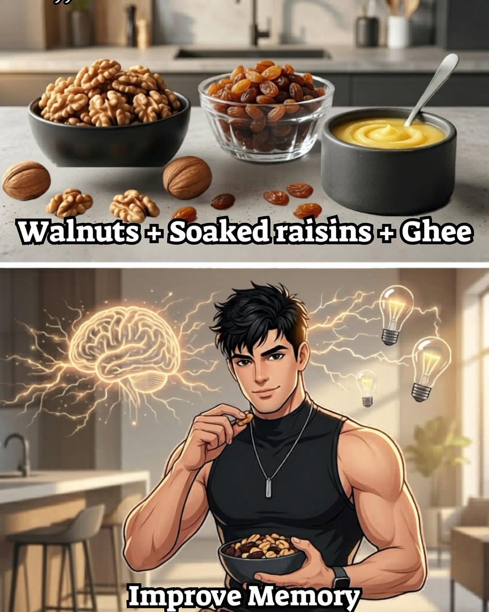 Saifi_hu_yar's tweet photo. #DailyProgress #menfitness
⚡️ Sexual Health: Dates + Almonds + Walnuts
🛡 Immunity Boost: Turmeric + Black Pepper + Warm Milk
🥗 Better Digestion: Papaya + Lemon + Black salt
🔥 Metabolism Spike: Green Tea + Lemon + Ginger
🧠 Sharp Memory: Walnuts + Soaked raisins + Ghee. https://t.co/9axc3vFzA4