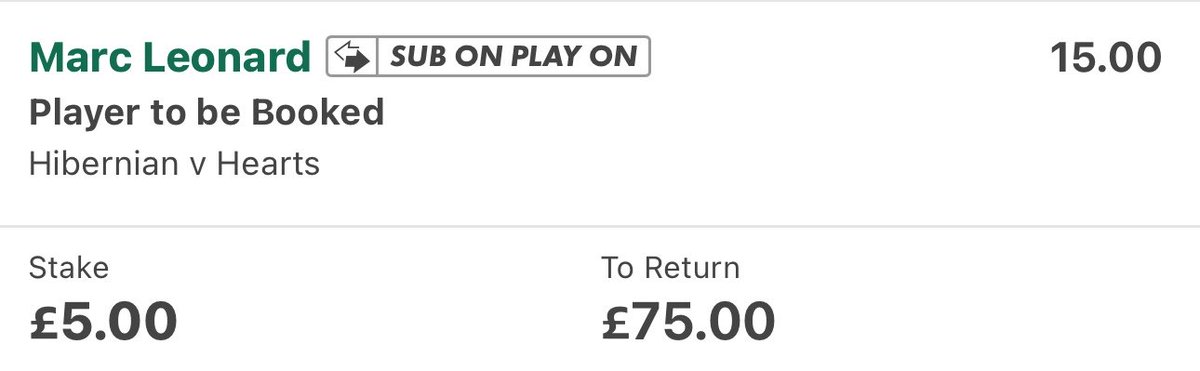 LukeDuxburyTips's tweet photo. Hibernian v Hearts In-Play Card

•M Leonard to be booked @ 15/1

0.5 Units. 

18+ Gamble responsibly. https://t.co/sfw2LhwQJ7