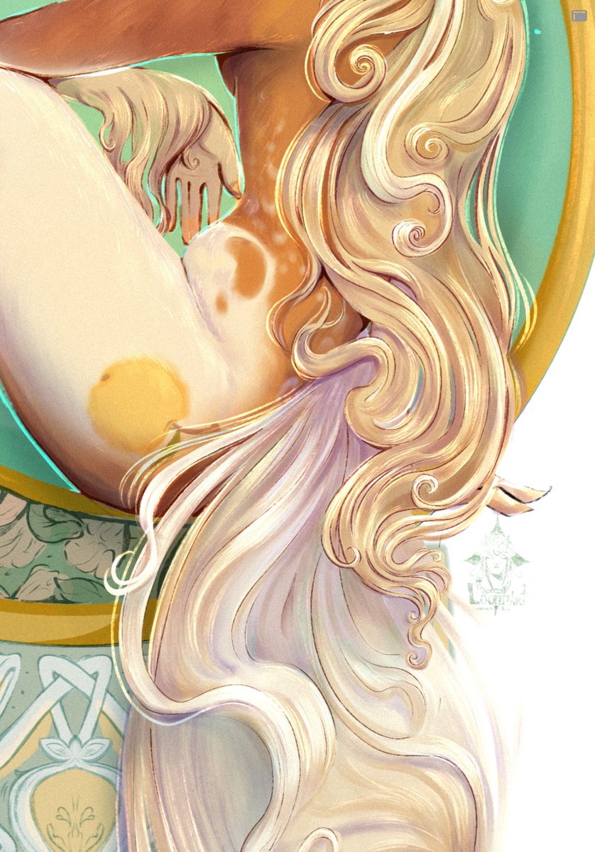opaluim's tweet photo. I love horses, and when I saw this drawing in you style, I just had to draw it; it also has the feel of Alfons Mucha, whom I also adore, and I wanted to capture that in my own version 
#mare #horse #anthro #furryhorse #furry #furryart #anthrohorse #horsefamale #mucha #sketch https://t.co/Xk6vEF355W