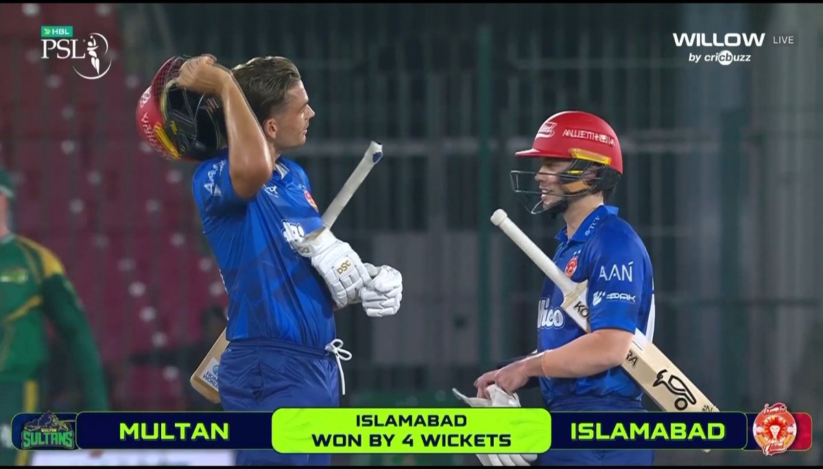 UmpireFourth's tweet image. Islamabad United beat multan Sultans by 4 wickets . After this win Islamabad United finished at number 2

#PSL11 #NewEra