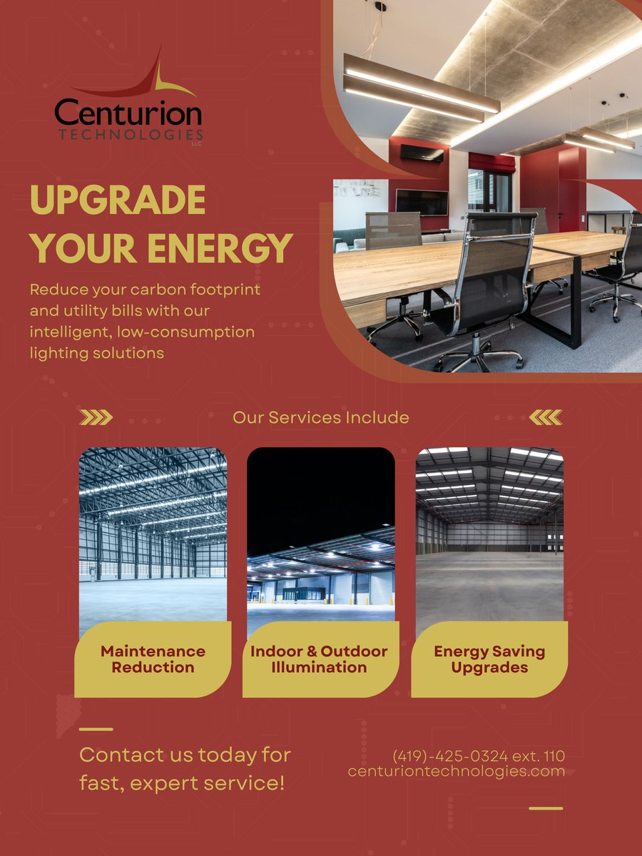 CenturionTecLLC's tweet photo. Cut energy costs, lower maintenance, and improve performance with efficient indoor and outdoor solutions tailored to your facility.
💡 Energy-saving upgrades
💡 Indoor &amp; outdoor illumination
💡 Reduced maintenance
Get started with Centurion Technologies: https://t.co/9993Quk04h https://t.co/wOvGhlPATw
