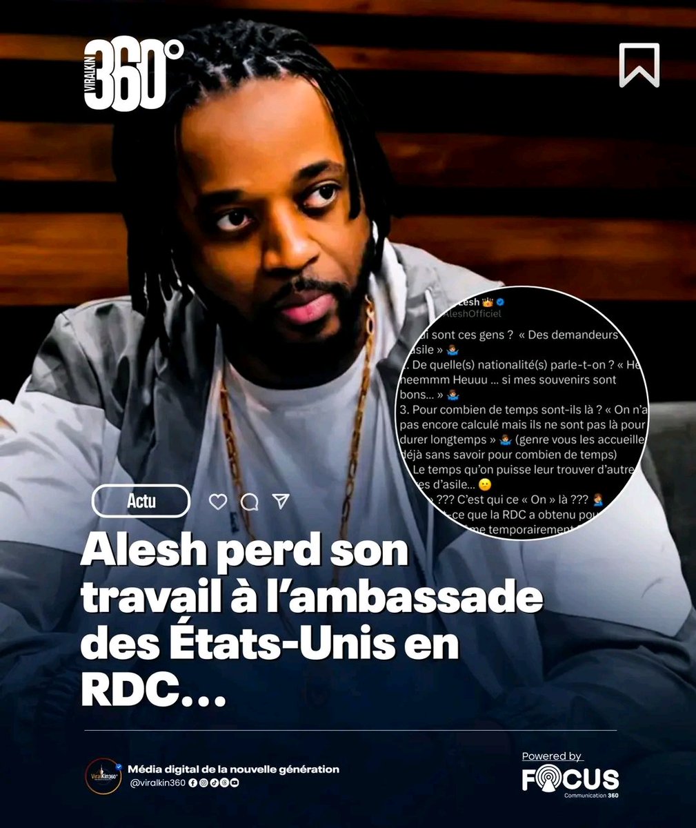 EdgardSukama's tweet photo. Dans un monde où beaucoup se taisent, certains choisissent de parler avec courage. Aujourd’hui, notre frère @AleshOfficiel paie le prix de sa vérité, mais son courage ne sera jamais vain. Perdre un poste n’est rien face à la dignité de défendre ses convictions.Force à toi 💪 https://t.co/AMRv51wudY