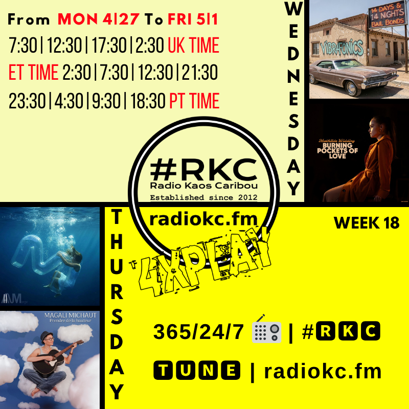 RadioKC's tweet image. This Week #🆁🅺🅲 𝟰𝘅𝗣𝗟𝗔𝗬𝗦 2│2

#WEDNESDAY 4│29
🔴Vibrafonics
🔴Mathilde Widding

#THURSDAY 4│30
🔴@ArmelleBrin1
🔴@magalimichaut

#FRIDAY 5│1
🔴@losquieneson
🔴@HeroicMrKemmer

⬇️Details⬇️
🌐 fb.com/RadioKC/posts/…
▂▂▂▂▂▂▂▂▂▂▂▂▂▂