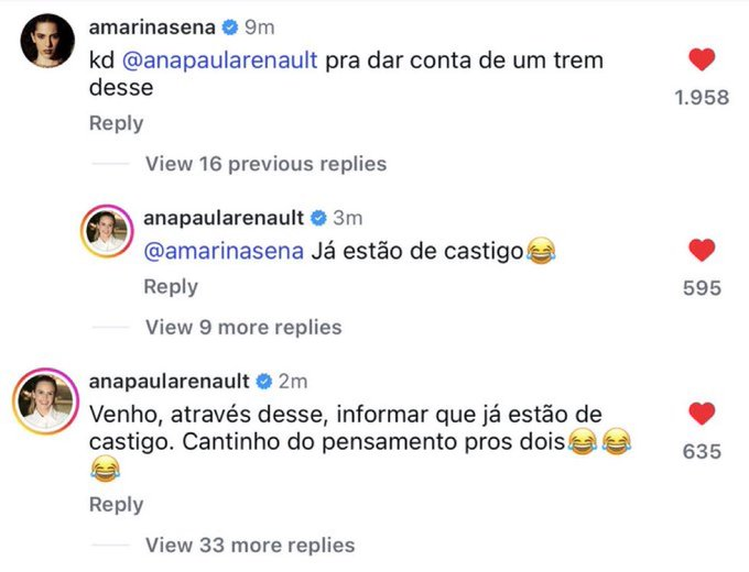 <a href="/BruuhAlbino/">Bruna Albino 🧙🏼‍♀️</a> <a href="/anapaularenault/">Ana Paula Renault 🧙🏻‍♀️</a> Marina já entrou em ação fazendo queixa kkkkkk