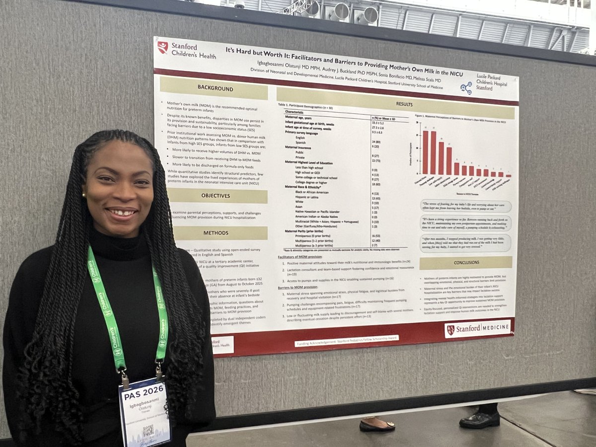 StanfordNeo's tweet photo. More great research from our faculty, trainees, and staff presented at @PASMeeting Sunday poster session! @StanfordCAPE @ElisabethYan @VChockMD #PAS2026 https://t.co/T8YdxIMtb7