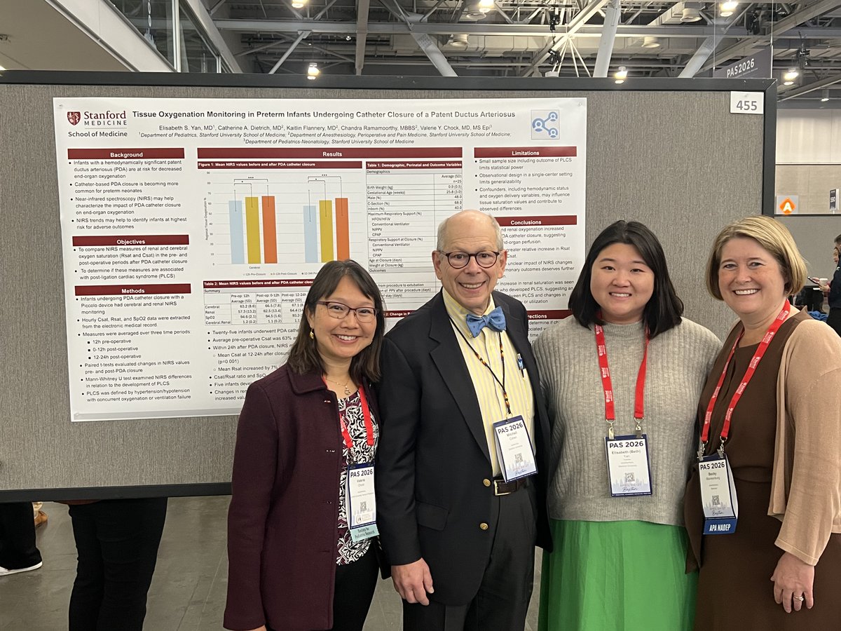 StanfordNeo's tweet photo. More great research from our faculty, trainees, and staff presented at @PASMeeting Sunday poster session! @StanfordCAPE @ElisabethYan @VChockMD #PAS2026 https://t.co/T8YdxIMtb7