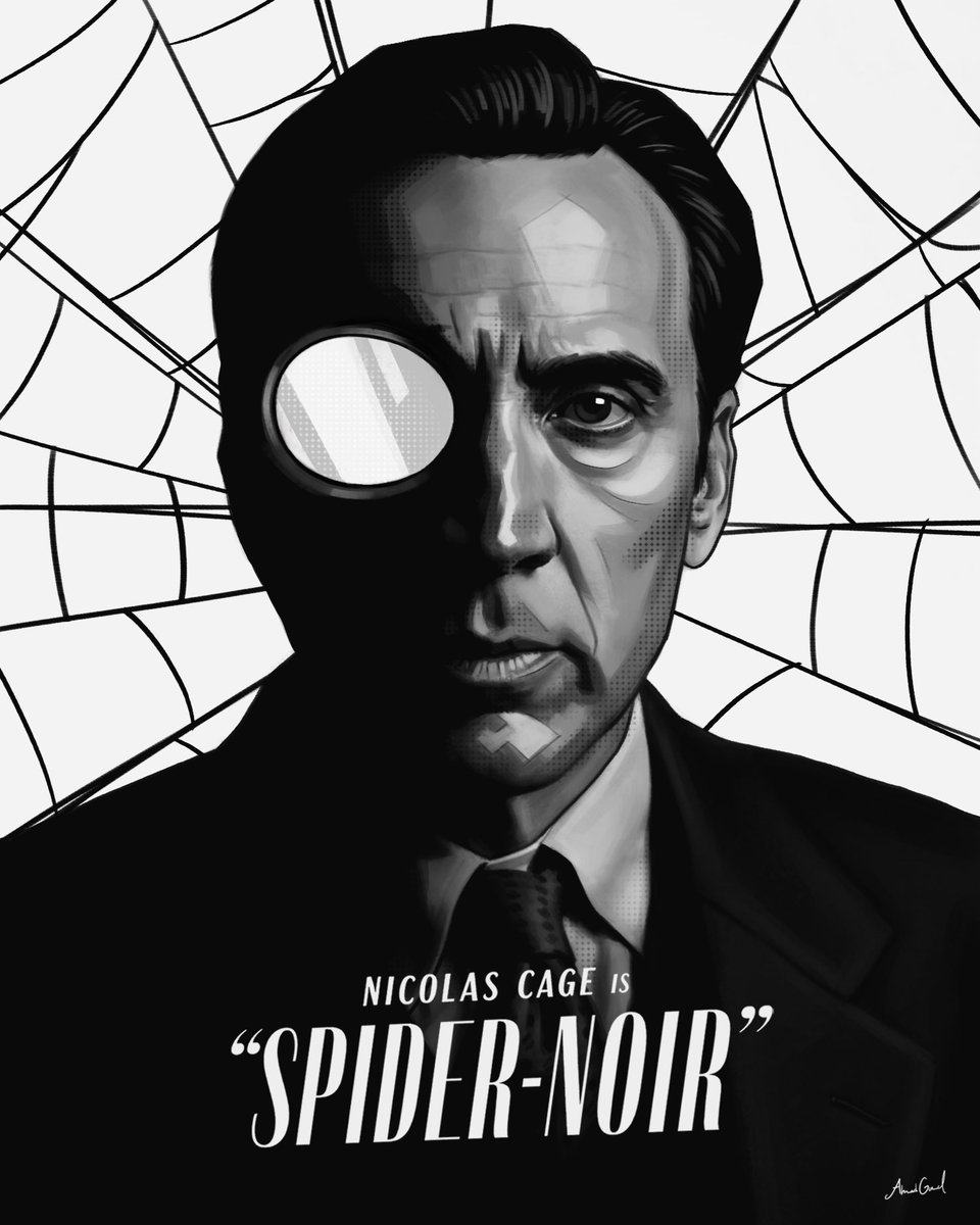 Jimmyarts2009's tweet image. New poster illustration for #SpiderNoir #prime #poster #art #illustration #Tv
