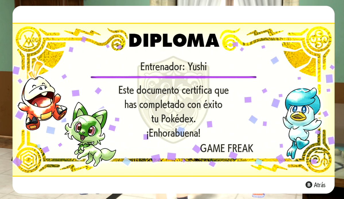 Yushi_Gamer's tweet image. Completada!!!! Ósea a Full, ahora toca descansar un poco pero nos tenemos que poner a buscar CHAINYS!!!!! xDxDxD

Empezaremos en unos dias a ratitos a ver que sale, por ahora tambien toca terminar #PokémonZA

#PokémonViolet #PokémonPurpura