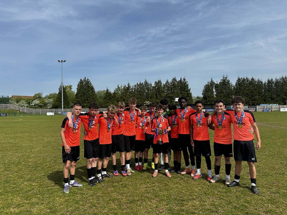 CSlatts8's tweet photo. Super proud of my boy Alfie and his under 14s I help coach. County cup winners. 3-0 win against Real Bedford. Best team in Bedfordshire #BEDSFA @BedsFA #CountyCupWinners2026 https://t.co/wBTLZv5XRq