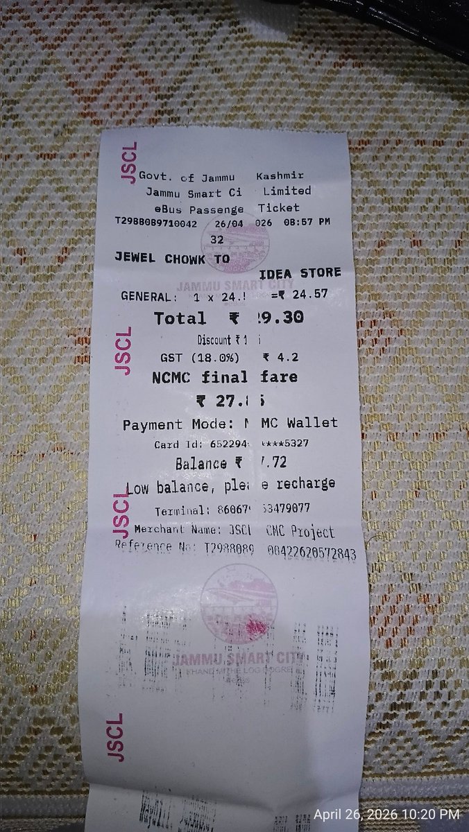 jamwalshah's tweet photo. @Jammu_SmartCity @rapidobikeapp I also have a ticket with terminal ID &amp; reference number, which can help identify the bus, driver, and conductor involved. Happy to share with authorities, if anyone’s actually listening-8/9 https://t.co/zcHZxDprzG