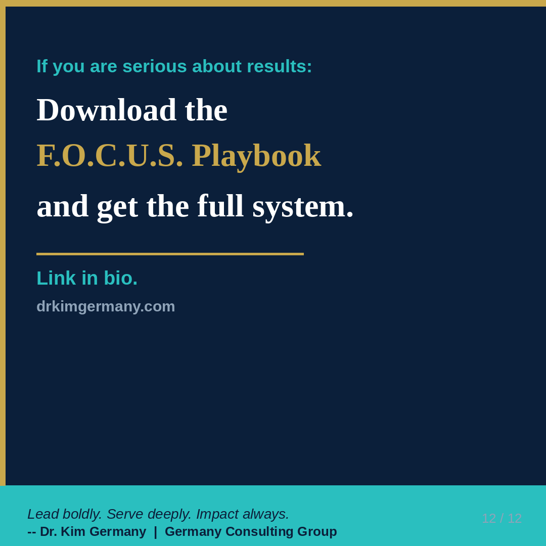 DrKimGermany's tweet photo. F.O.C.U.S. is the leadership system.
This week: what it is designed to build.

Get the playbook: file:///Users/dr.kimgermany/Desktop/focus/FOCUS_OptIn_FINAL_LIVE.html https://t.co/v4QKMXZOsA