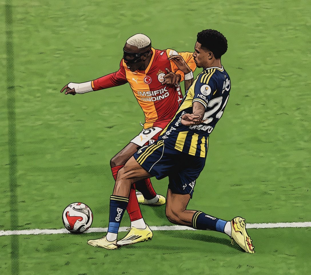 🟨Osimhen'in yerde kaldığı ve ardından itiraz ettiği pozisyonda Oosterwolde yere basıyor, Osimhen hakemi aldatmaya yönelik hareketten sarı kart görmeliydi. #GSvFB